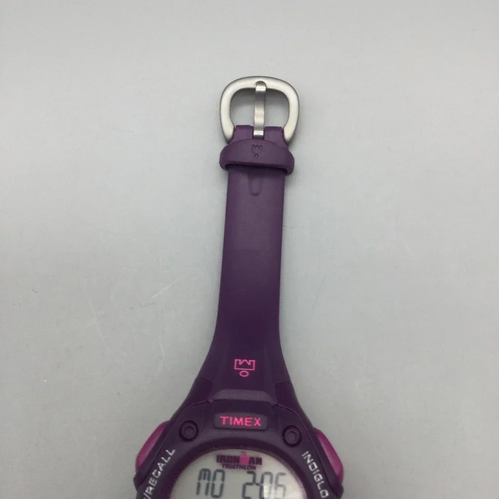 Timex Ironman Triathlon Womens Watch 34mm Digital Purple Indiglo New Battery